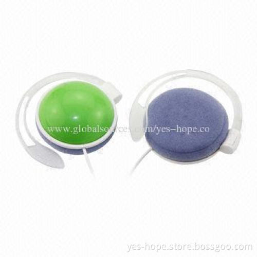 Colorful Silicone Earhook Headphones with Inter Changeable Earphone Caps in Different Colors